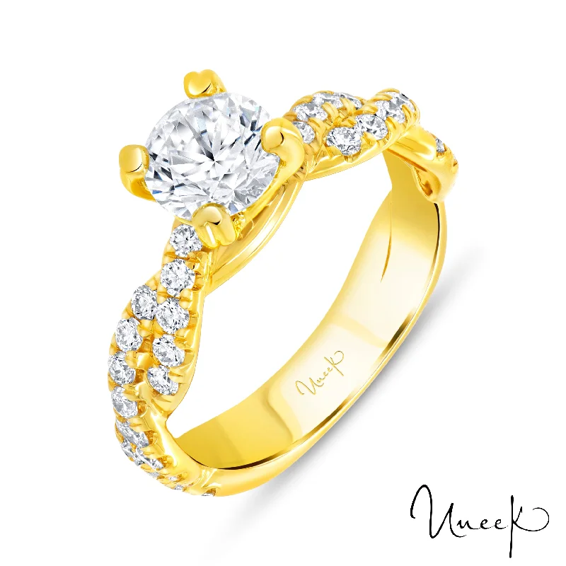 luxury wedding rings for women-Engagement Ring  14K Yellow Gold