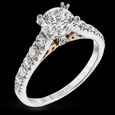 custom wedding rings-Round-cut Engagement Ring in 18k Gold with Diamonds