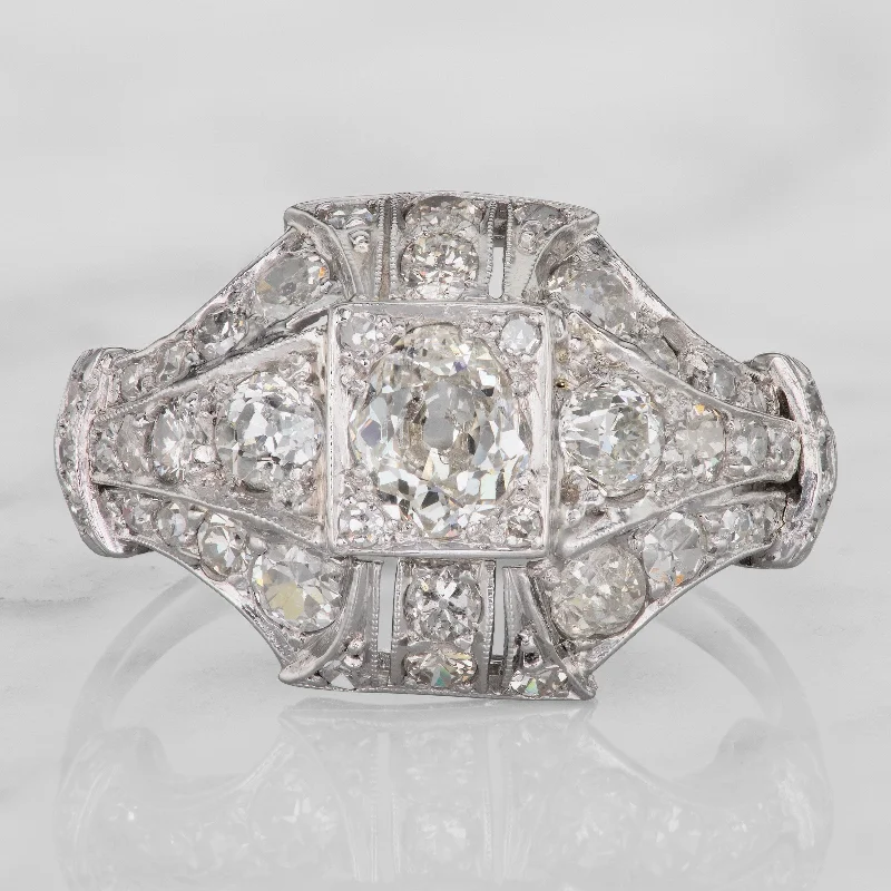 vintage platinum engagement rings-Belle