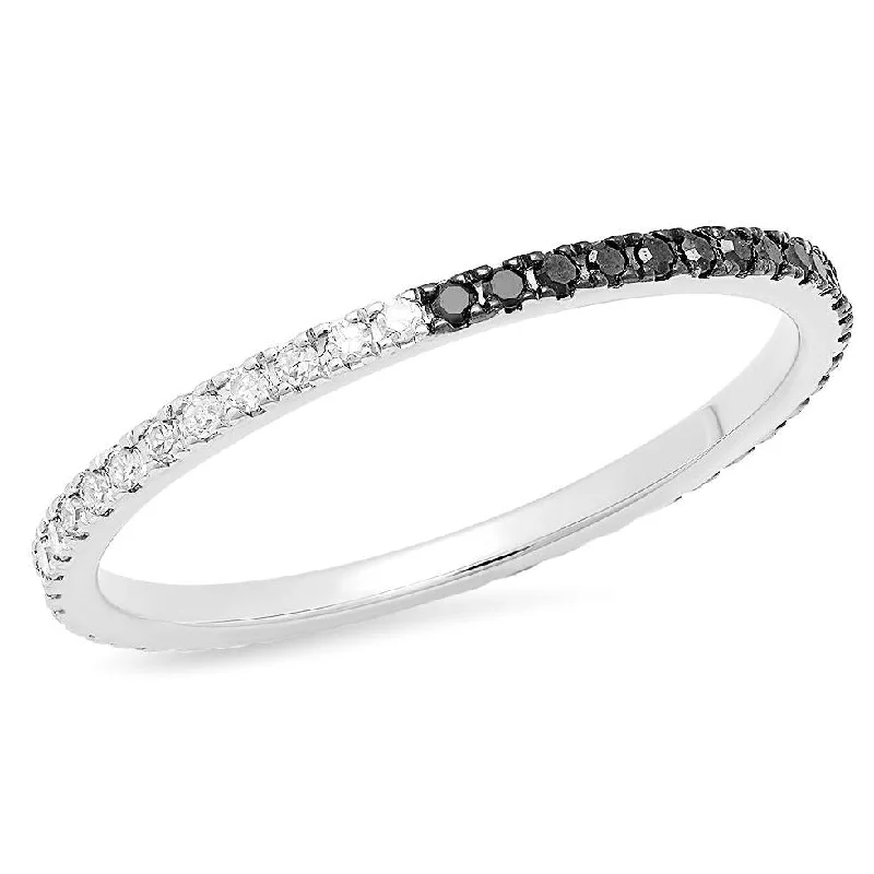 luxury diamond engagement rings-Black and White Diamond Eternity Band