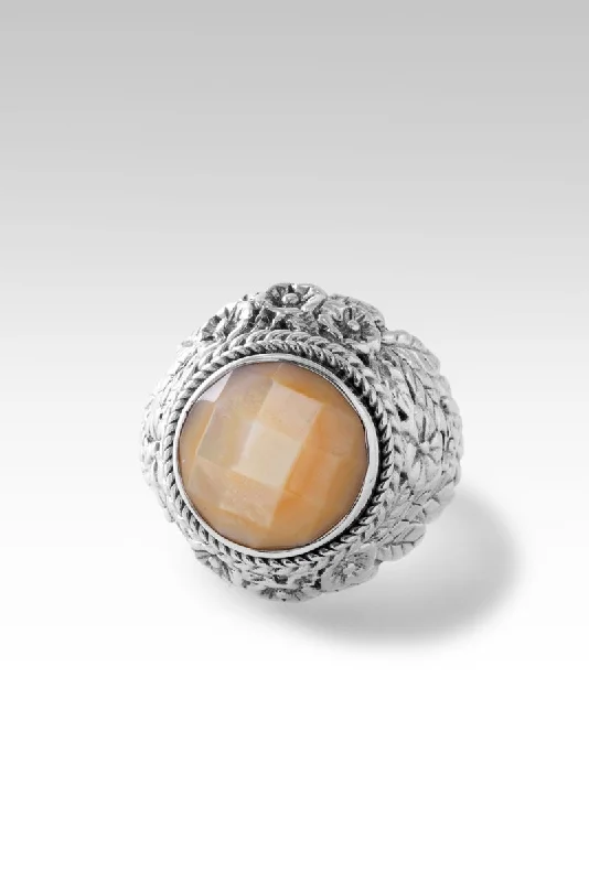 adjustable rings for women-Everblooming Enchantment Ring™ in Yellow Mother of Pearl