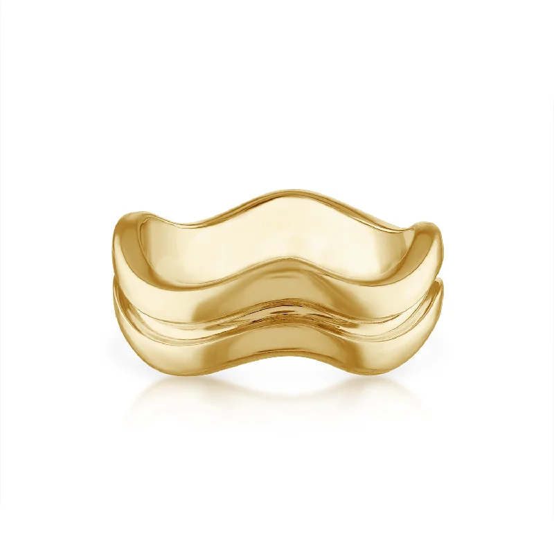 engraved promise rings-Capri Gold Band