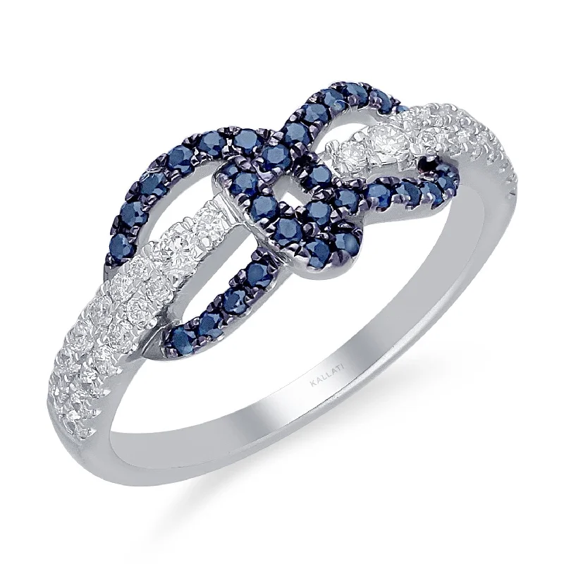 classic diamond rings-White Gold Sapphire & Diamond Captain Ring