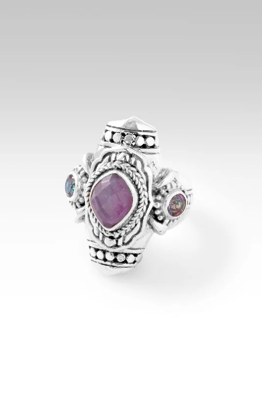 unique engagement rings for men-Delightful Days Ring™ in Ruby Mother of Pearl Quartz Triplet