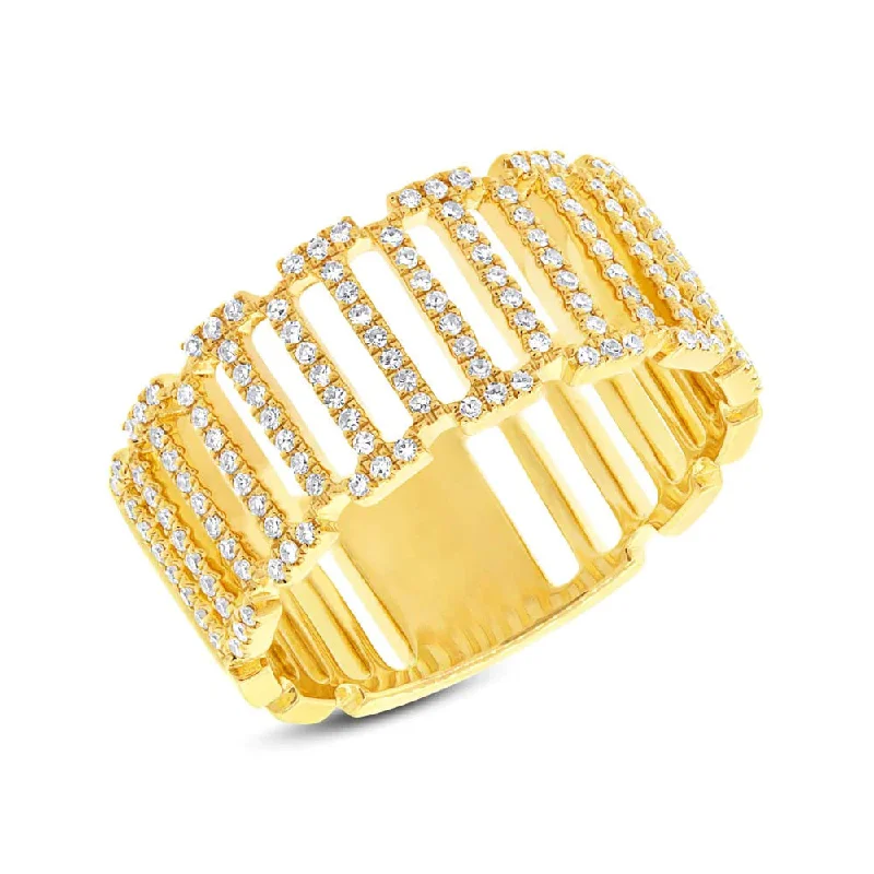 vintage gold rings for women-Diamond Cage Ring