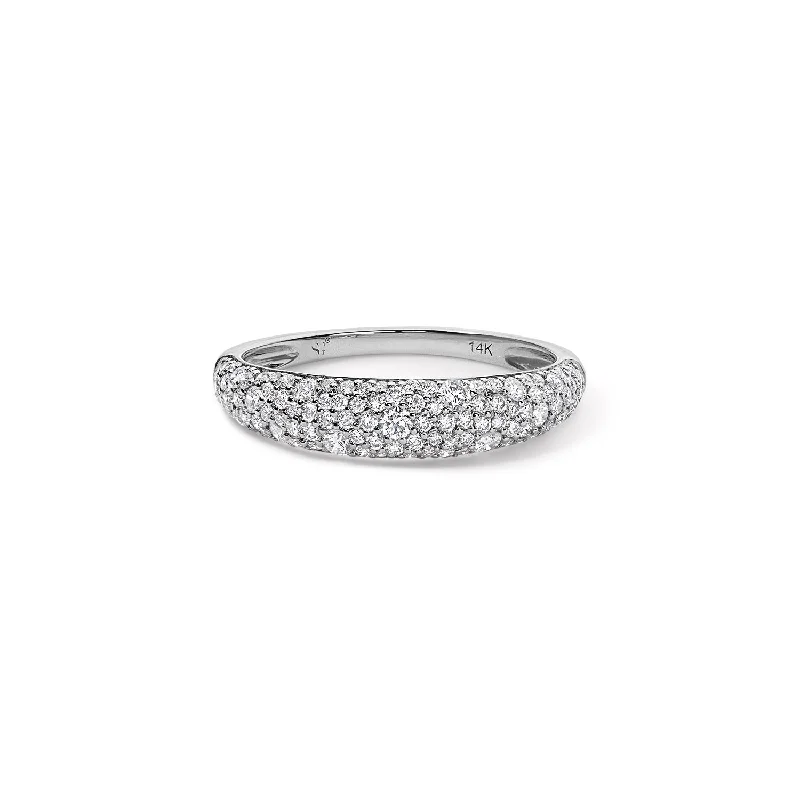 men’s diamond signet rings-Diamond Pave Stack Ring