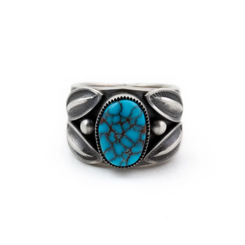 unique diamond wedding bands-Egyptian Turquoise Contemporary Ring by The Coveted Jacob Morgan