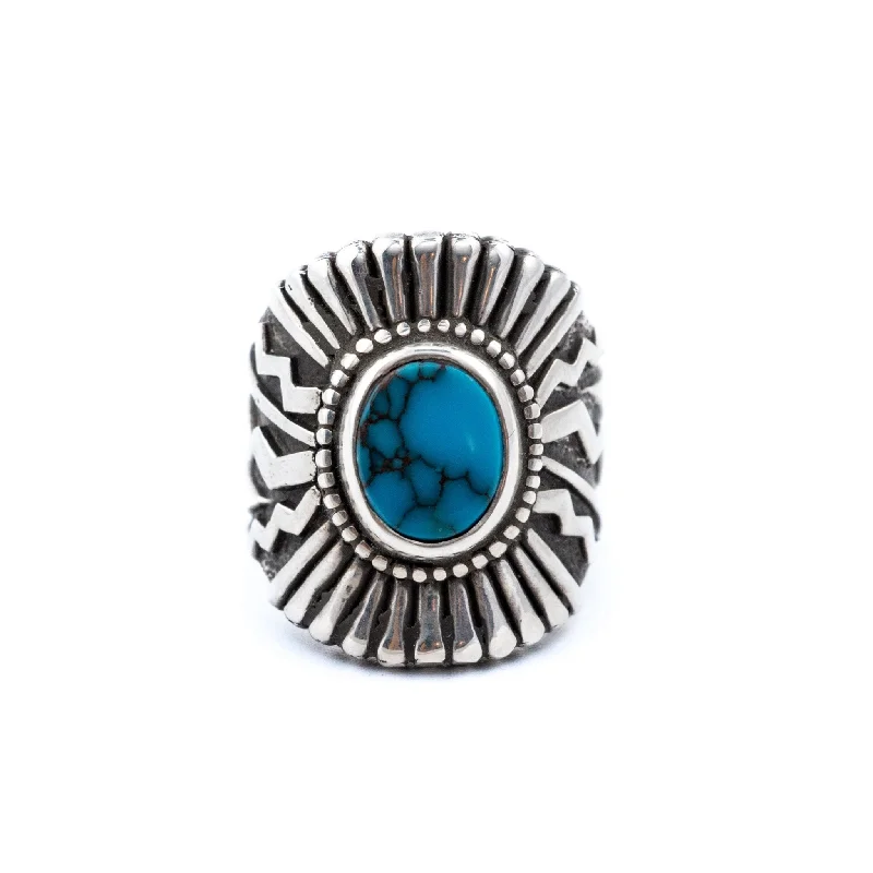 unique engagement rings-Egyptian Turquoise Sonoran Sunrise Ring