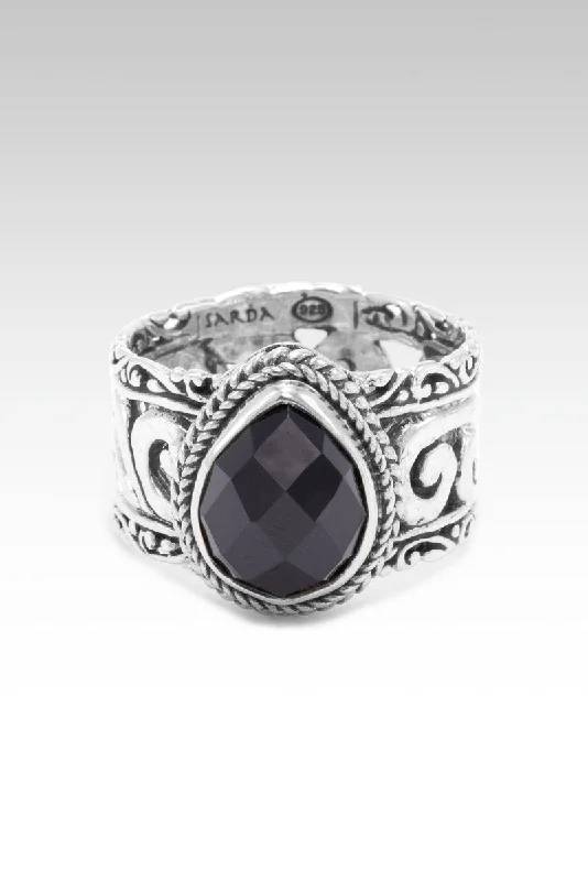 wedding band sets for women-Enchanted Promise Ring™ in Black Spinel