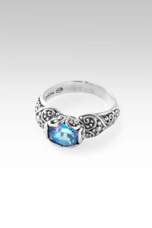 women’s titanium wedding rings-Euphony Ring™ in Sheer Luck™ Mystic Topaz