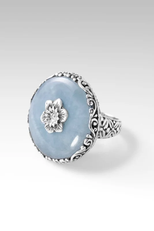 women’s wedding bands with diamonds-Everblooming Elegance Ring™ in Aquamarine