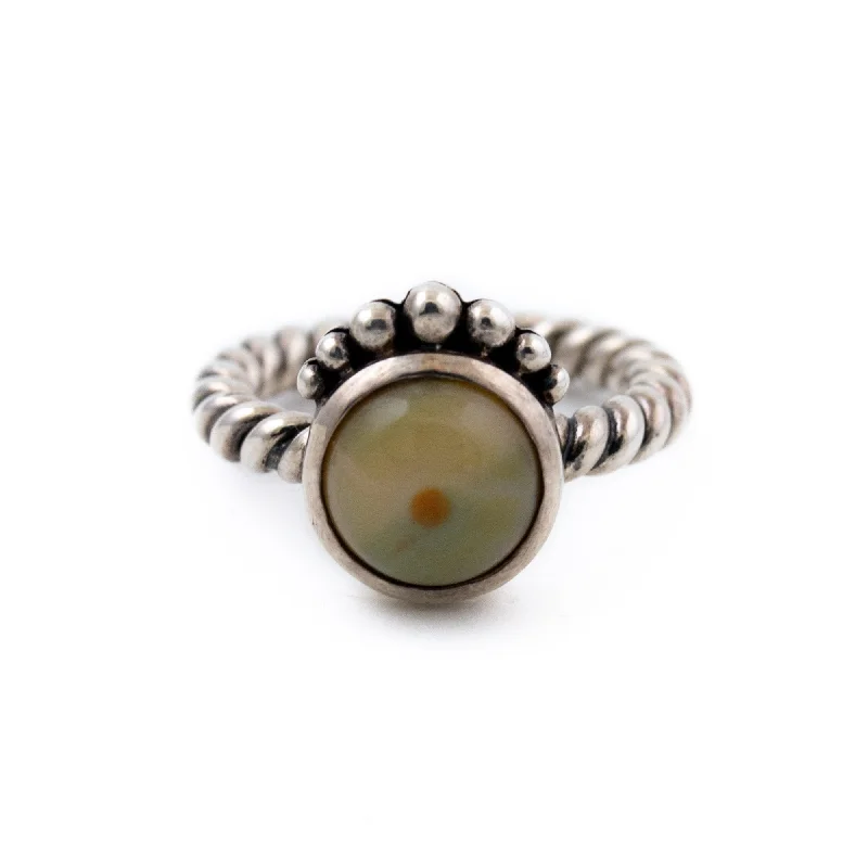 personalized silver engagement rings-Evil Eye Ocean Jasper Ring