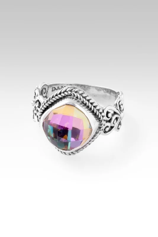 unique wedding bands for women-Faithful Devotion Ring™ in Northern Lights Sky™ Mystic Quartz