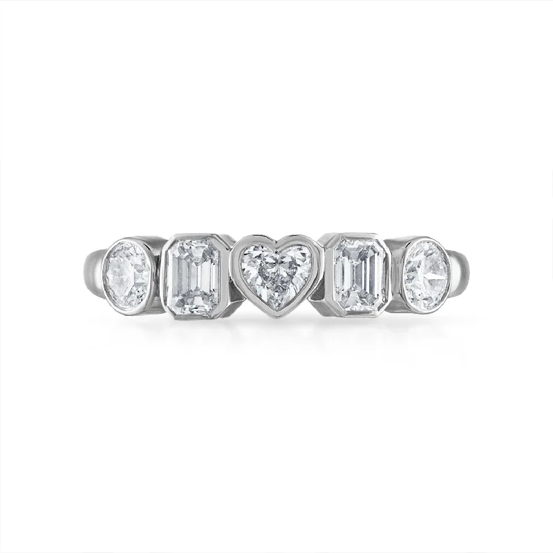 custom engagement rings with diamonds-Fancy Bezel Bar Ring