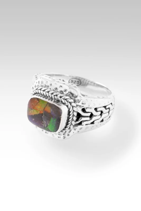 luxury rings for men-Fear Not Ring™ in Ammolite Triplet