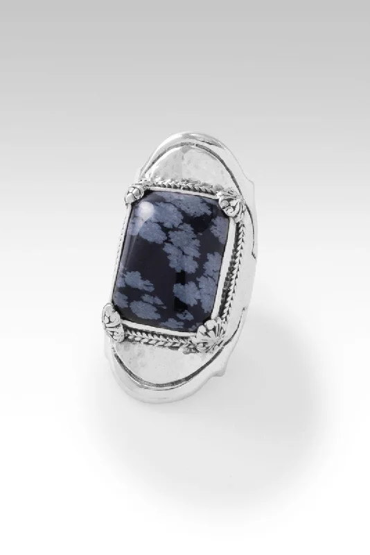 women’s anniversary rings-How Great Thou Art Ring™ in Snowflake Obsidian