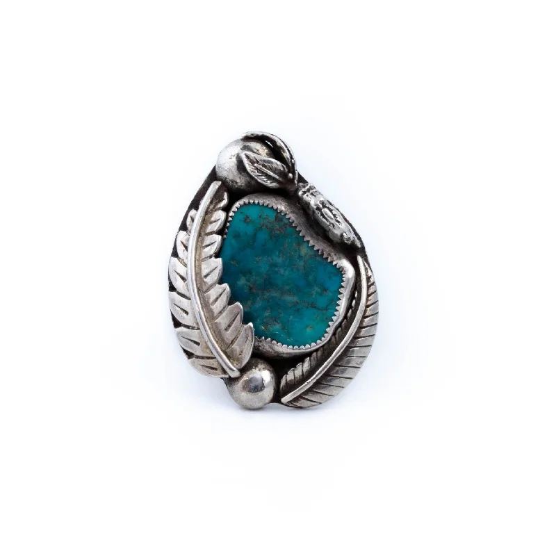 unique signet rings for men-Leaf Bezel Navajo Ring