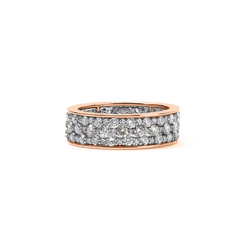 modern gold engagement rings-Mini Scalloped Diamond Stack Rings