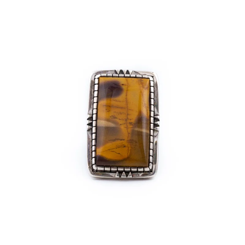 women’s vintage wedding rings-Yellow Mookite Jasper Ring