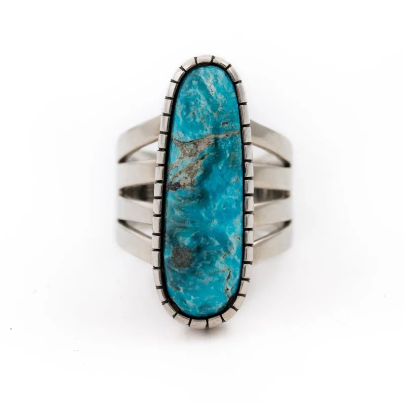 luxury rings for women-Ocean Blue Ridge Ring