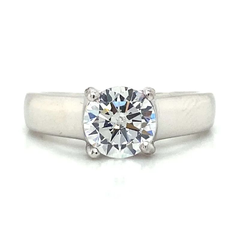 simple engagement rings-Ritani Solitaire Engagement Ring in Palladium