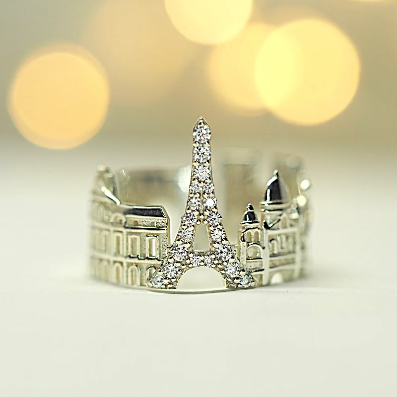 unique promise rings-Paris Ring with many Diamonds