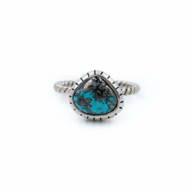 luxury men’s rings-Pear Morenci Turquoise Ring