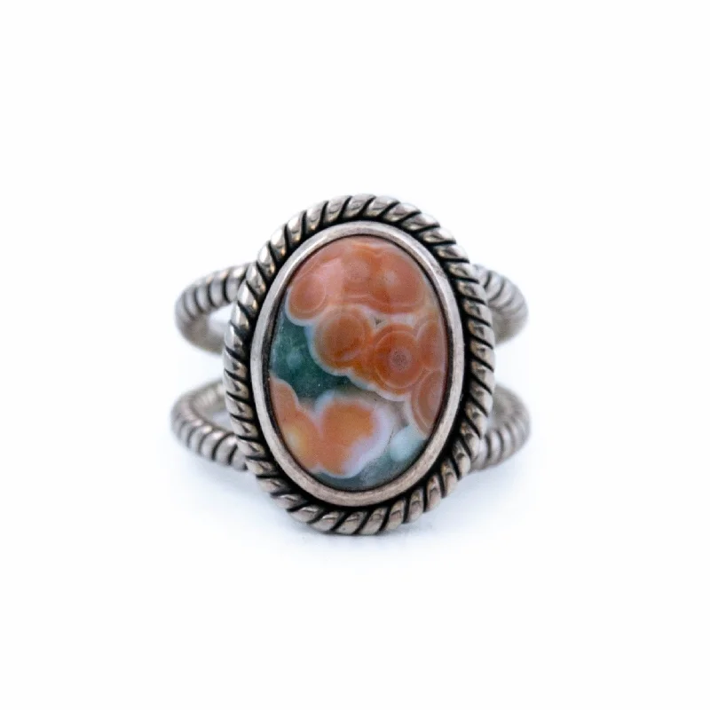 handmade engagement rings-Persimmon Ocean Jasper Ring