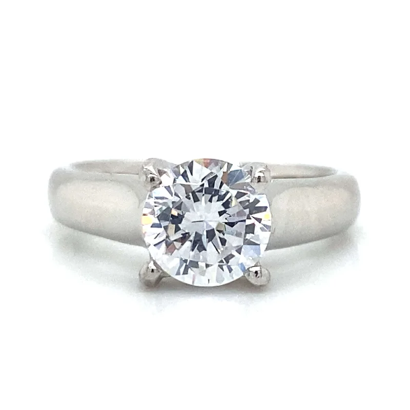 custom promise rings-Solitaire Engagement Ring in Platinum