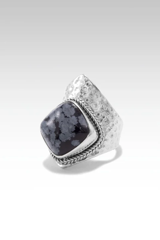 men’s wedding rings-Promise of Grace Ring™ in Snowflake Obsidian