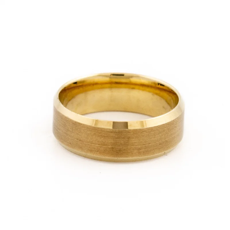 wedding band rings for men-10K Brushed Band