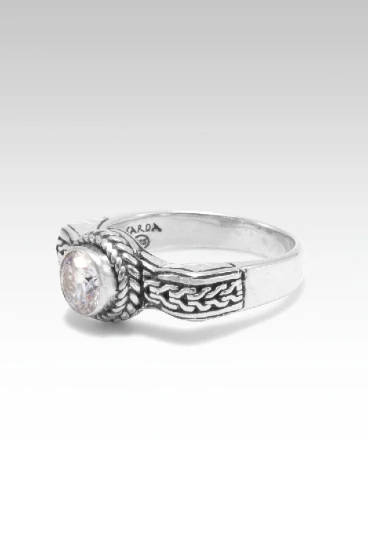 engraved promise rings-Resolute Soul Ring™ in Moissanite