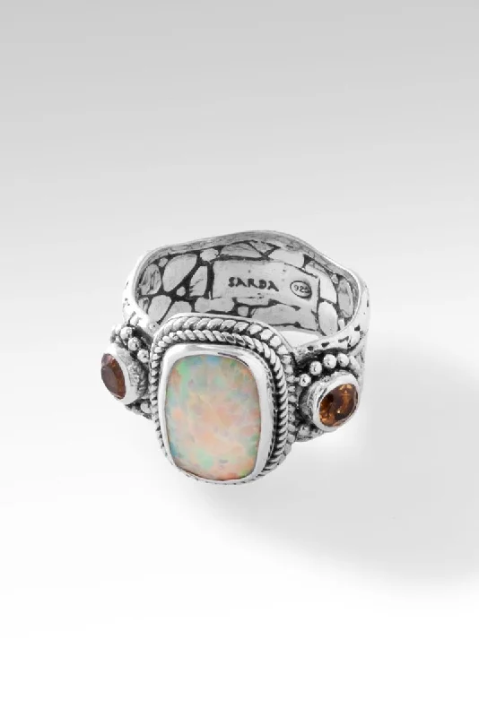 women’s anniversary rings-Rise Above Ring™ in Peaches & Cream Simulated Opal