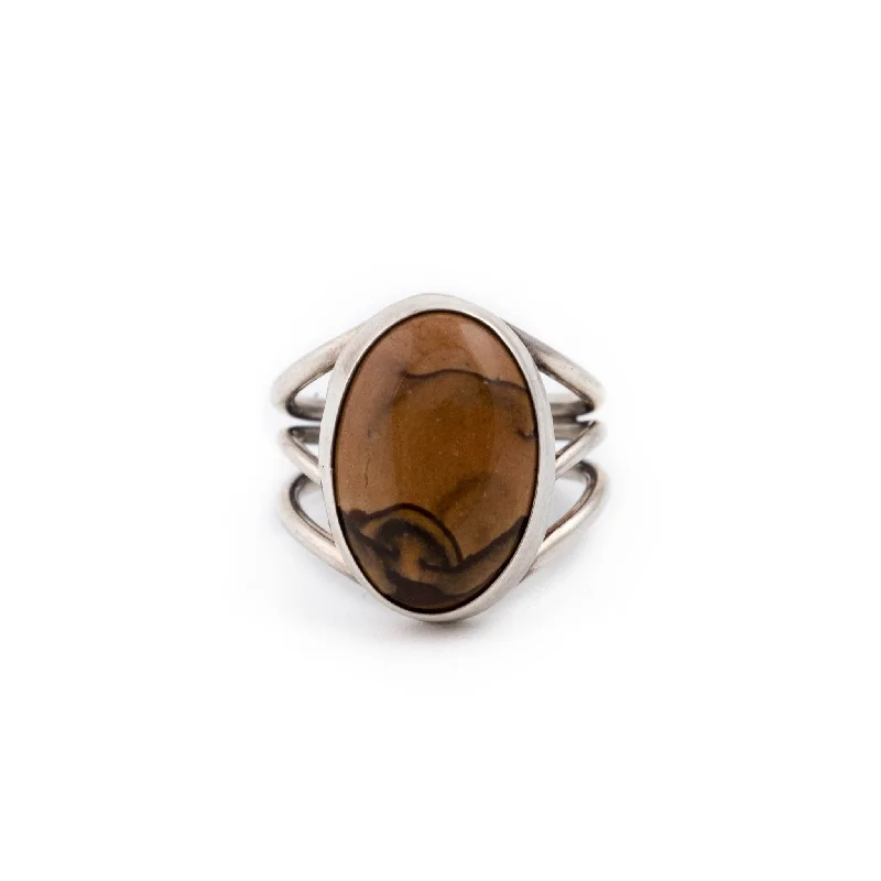 silver rings with diamonds-Rocky Road Jasper Ring