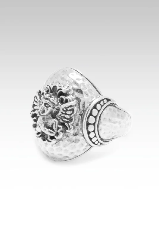 women’s platinum rings-Help Through All Troubles Ring™ in Hammered