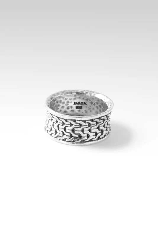 personalized titanium rings-Display of Strength Ring™ in Chainlink