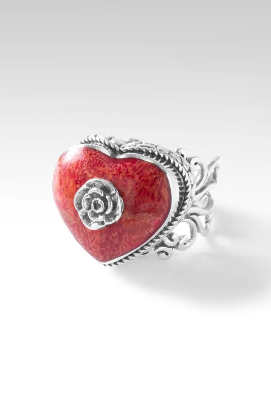 handmade engagement rings-Sweetheart Ring™ in Red Sponge Coral