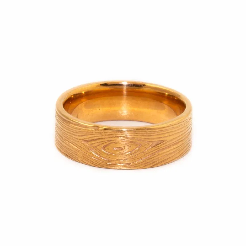 wedding rings for women with emeralds-Woodgrain X Rose Wedding Band