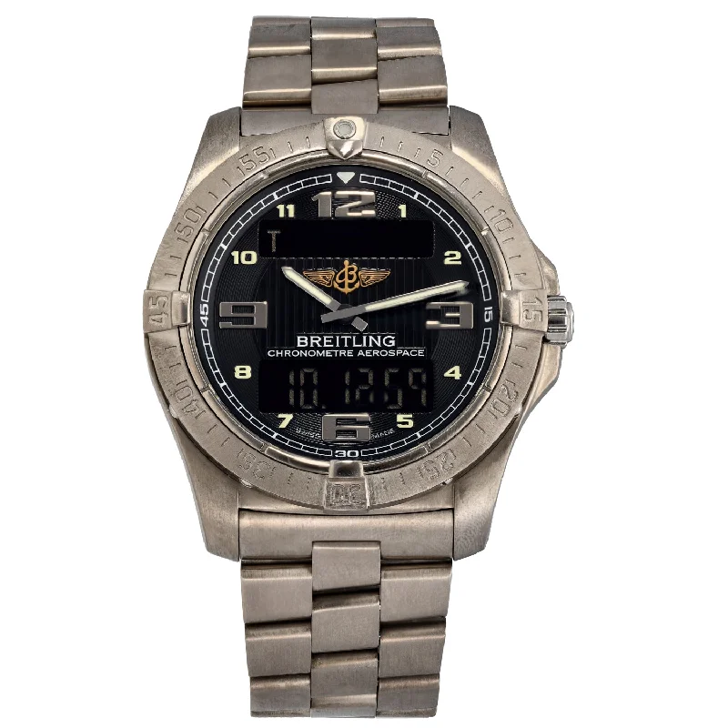 watches with diamond accents for men -Breitling Aerospace Advantage E79362 41mm Titanium Watch