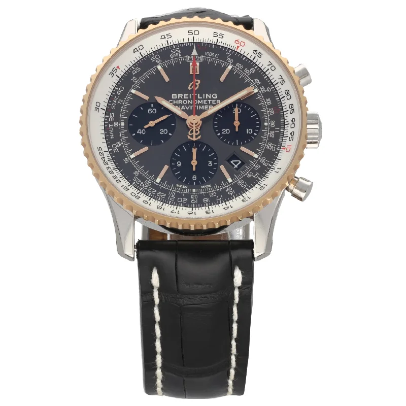 women’s leather strap watches -Breitling Navitimer 1 UB0121 44mm Bi-Colour Watch (Ex-Display)