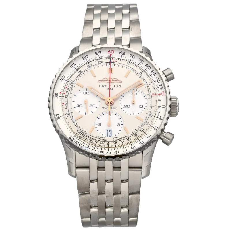 fashion watches with silicone bands -Breitling Navitimer AB0139 41mm Stainless Steel Watch (Ex-Display)