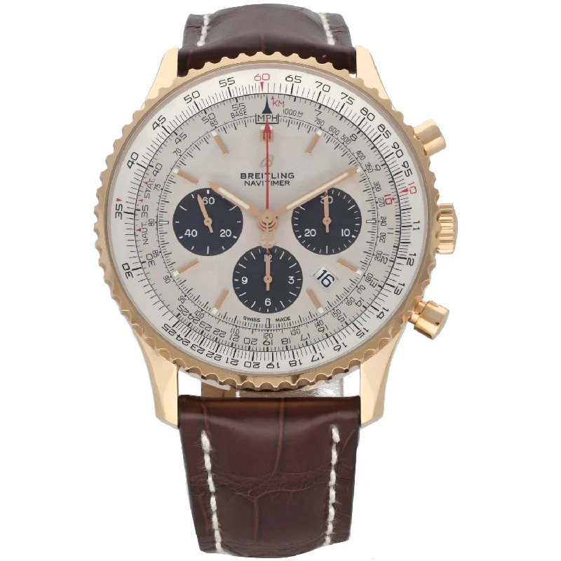 men's watch with multiple functions -Breitling Navitimer B01 46 RB0127 46mm Rose Gold Watch (Ex-Display)