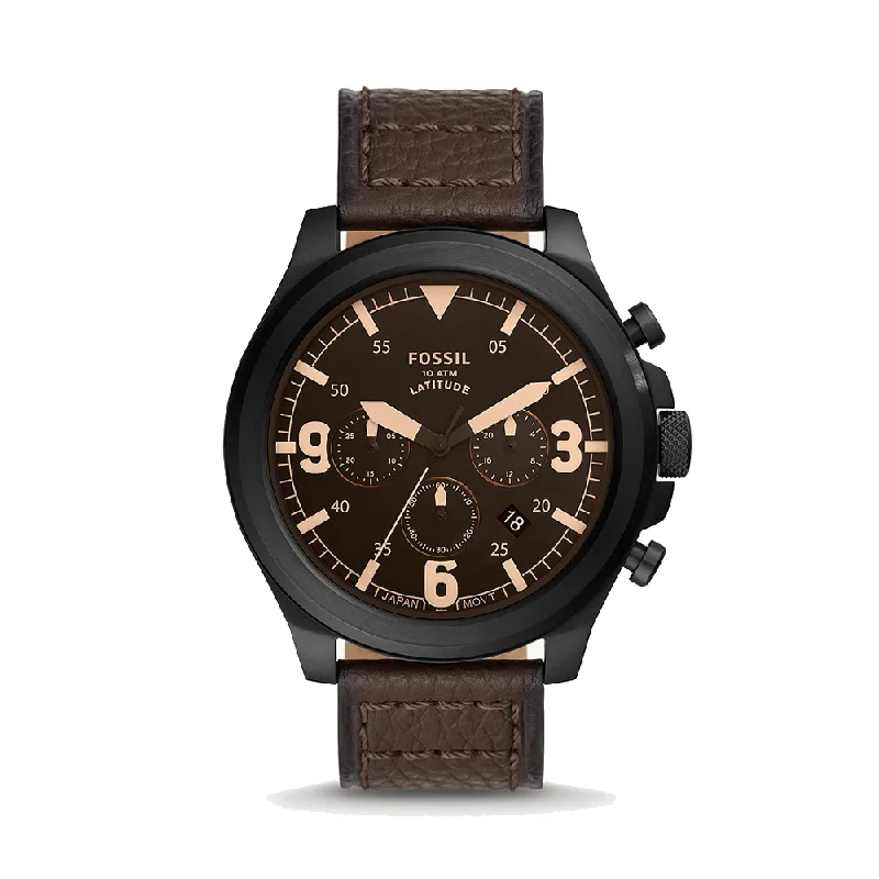 elegant timepieces for women -Fossil FS5751 Latitude Analog Brown Dial Men's Watch