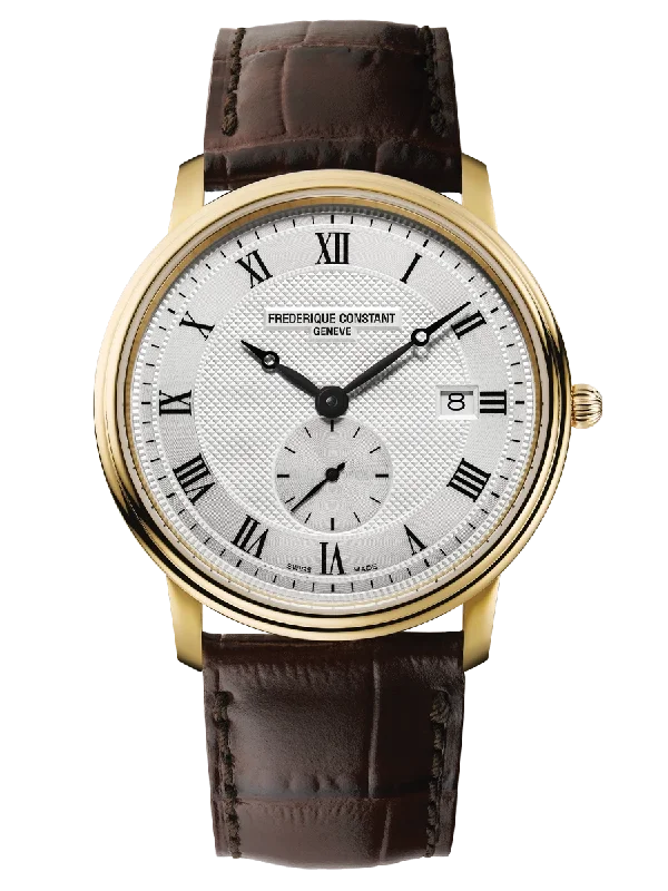 casual watches for men with rubber straps -Frederique Constant Slimline Gents Small Seconds