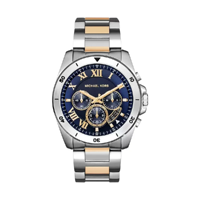 smartwatches for Android users -Michael Kors Brecken Chronograph Blue Dial Men's Watch MK8437.