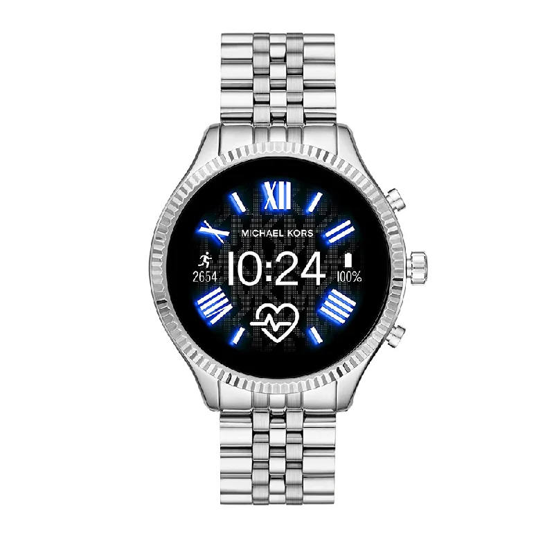 slim profile watches for women -Michael Kors Men Stainless Steel Lexington 2 Smart Watch MKT5077