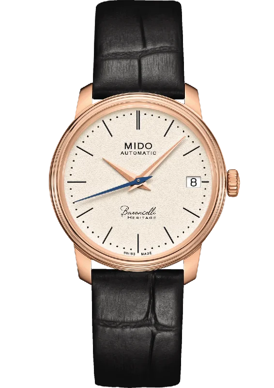 men's watches with minimal designs -Mido Baroncelli Heritage Lady