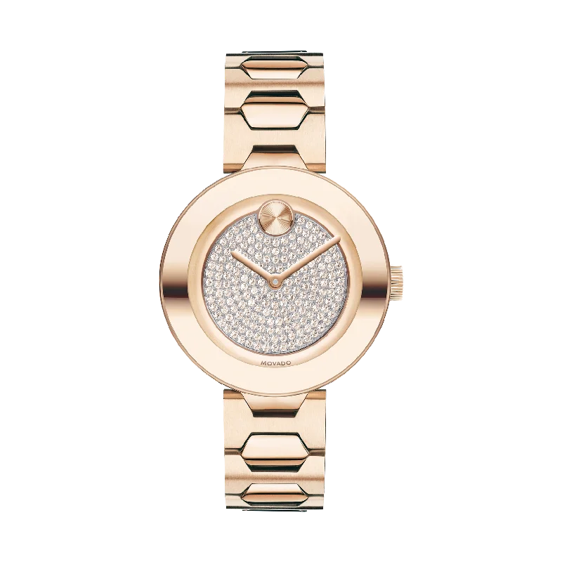 vintage wristwatches for sale -Movado Bold Crystal Pave