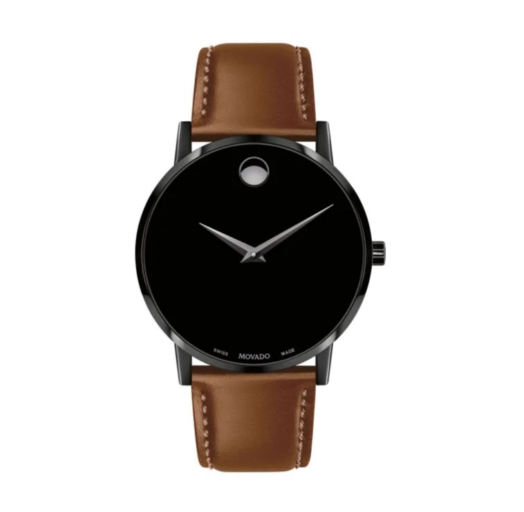 luxury leather watches for men -Movado Museum Classic