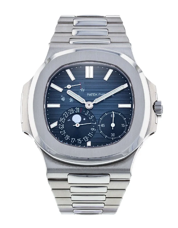 watches with analog and digital displays -Patek Philippe Nautilus Automatic Blue Dial Men's Watch